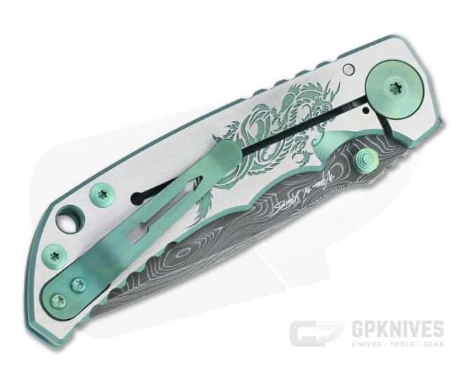 Spartan Harsey Folder Special Edition Green Dragon Nichols Damascus Folder 077 - Image 2