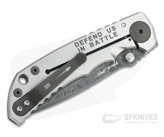 Spartan Harsey Folder Special Edition Black and Satin Saint Michael Nichols Damascus Folder 082 - Image 2