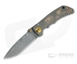 Spartan Harsey Folder Special Edition Black and Gold Kraken Nichols Damascus Folder 086
