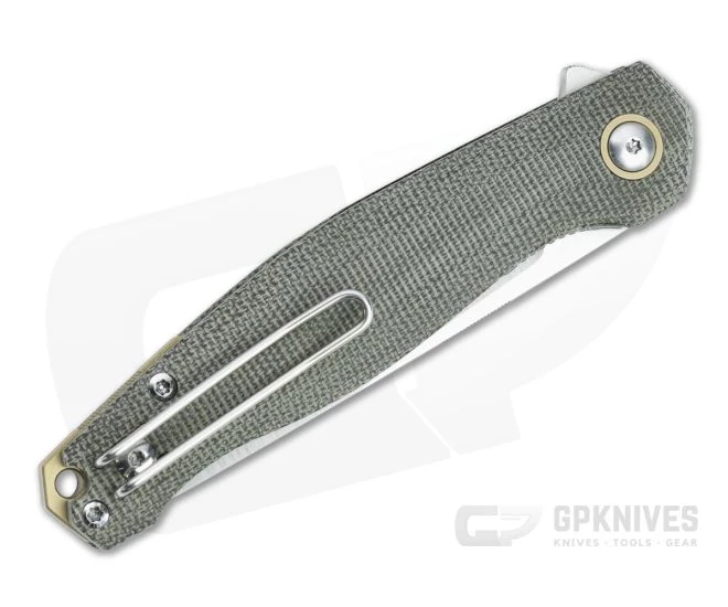 GiantMouse ACE Sonoma V2 Satin Elmax Green Micarta Liner Lock Flipper - Image 2