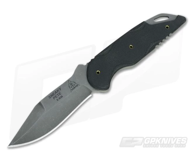 TOPS Knives Sneaky Pete Acid Rain 1095 Black Canvas Micarta