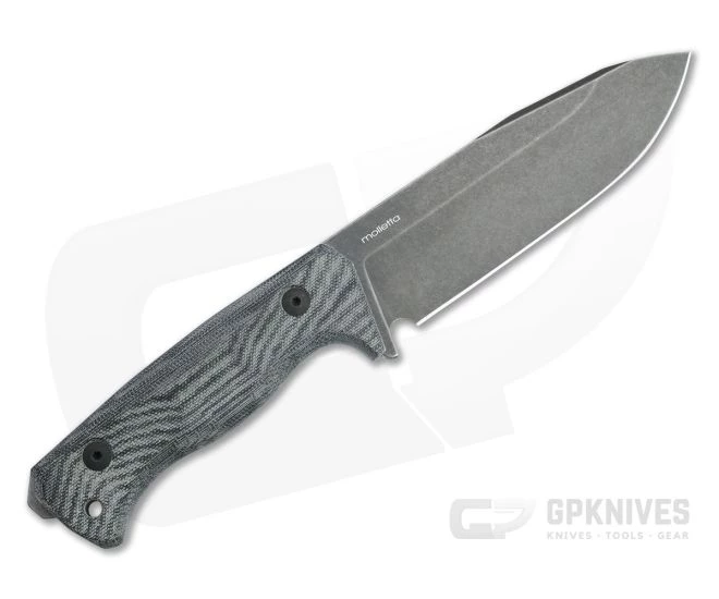 LionSteel T6 Old Black PVD K490 Black Canvas Micarta Fixed Blade Knife - Image 3