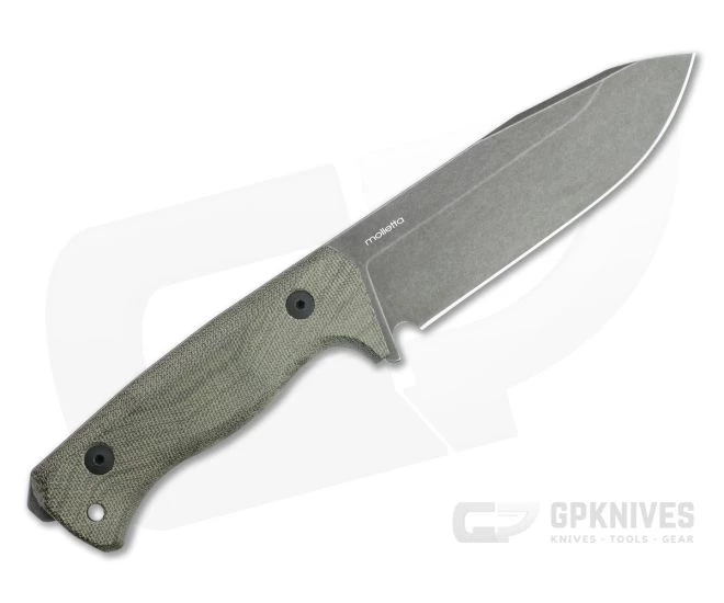 LionSteel T6 Old Black PVD K490 Green Canvas Micarta Fixed Blade Knife - Image 3