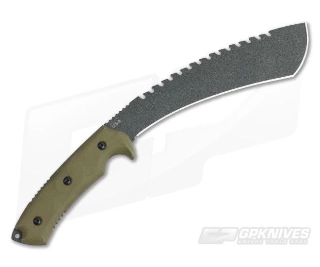 TOPS Knives Tundra Trekker Green Canvas Micarta Tactical Stone Fixed Blade - Image 3