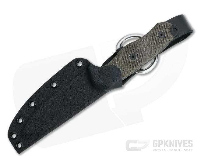 TOPS Trail Seeker Black 1095 Green Canvas Micarta Fixed Blade - Image 2