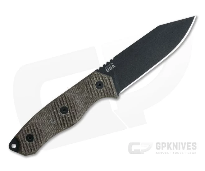 TOPS Trail Seeker Black 1095 Green Canvas Micarta Fixed Blade - Image 3