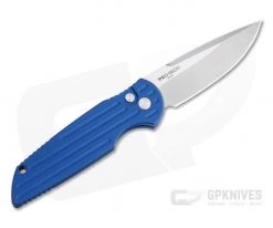 Protech Tactical Response 3 Left Hand Automatic Stonewashed 154CM Grooved Blue Folder TR-3-L-1-BLUE