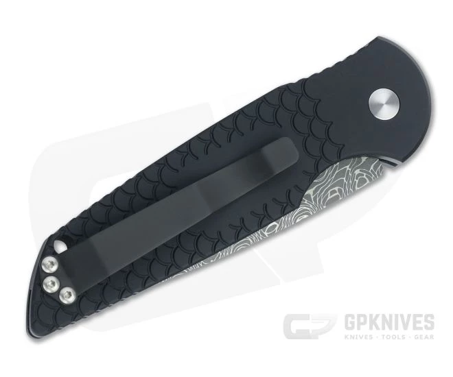 Protech Tactical Response 3 Vines & Roses Damascus Black Fish Scale Automatic TR-3-X1-02 - Image 2