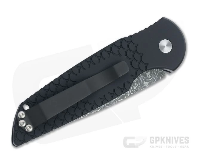 Protech Tactical Response 3 Vines & Roses Damascus Black Fish Scale Automatic TR-3-X1-03 - Image 2