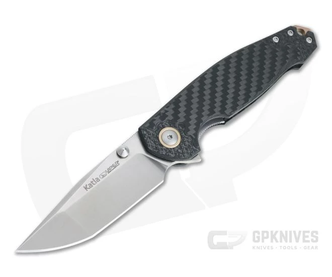 Viper Katla Vox Design 3D Carbon Fiber Satin M390 Liner Lock Flipper V5980FC3D