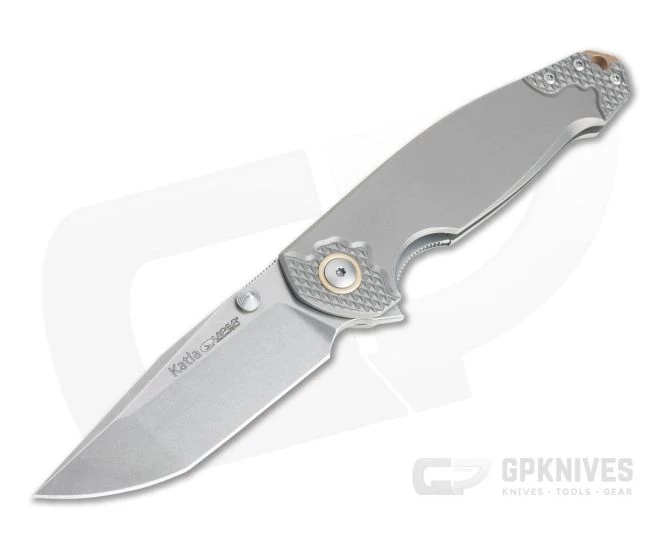 Viper Katla Vox Design 3D Titanium Stonewashed M390 Liner Lock Flipper V5982TI3D