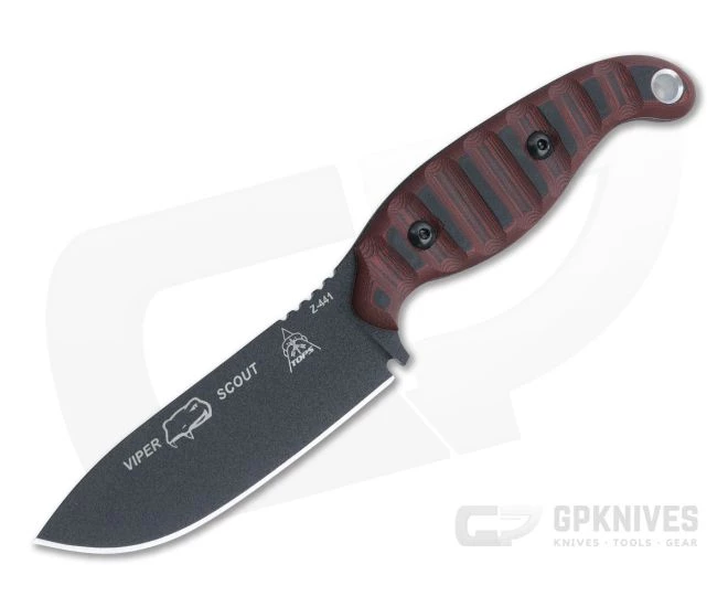 TOPS Viper Scout Red/Black G10 Black 1095 Fixed Blade VPS-R2