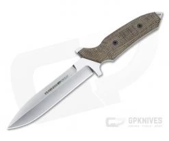 Viper Rumici Fearless Stonewashed Sleipner Brown Burlap Micarta Fixed Blade VT4018CM