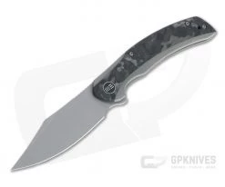 WE Knives Snick Gray Stonewashed 20CV Marbled Carbon Fiber Inlaid Nested Frame Lock Flipper WE19022F-2