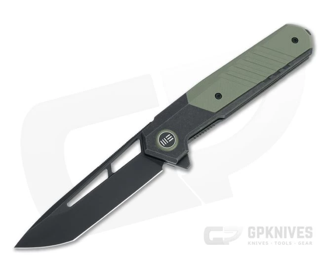 WE Knives Arsenal Ostap Hel Black Stonewashed 20CV OD Green G10 Frame Lock Flipper WE20073-2