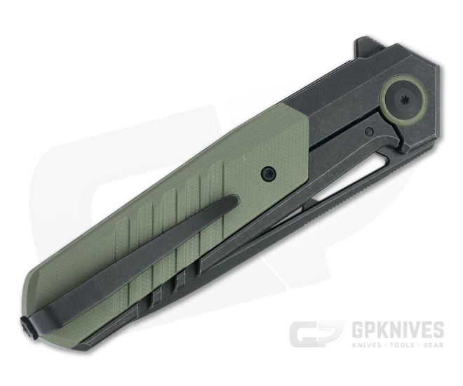 WE Knives Arsenal Ostap Hel Black Stonewashed 20CV OD Green G10 Frame Lock Flipper WE20073-2 - Image 2