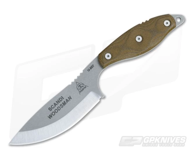 TOPS Knives Scandi Woodsman Tumbled Finish