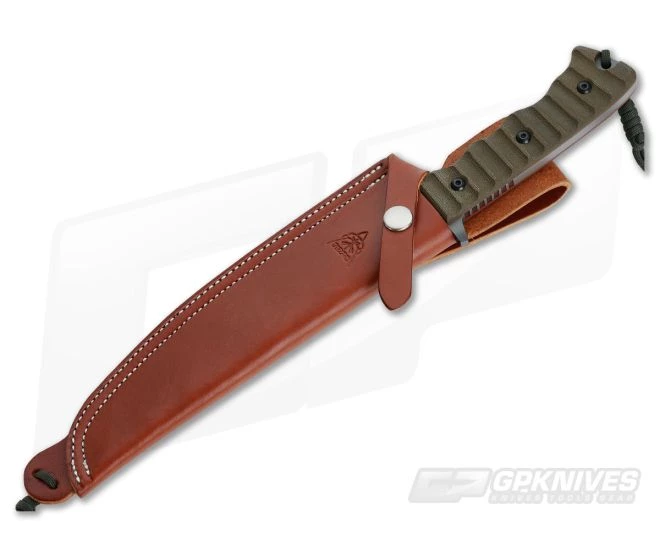 TOPS Knives Wild Pig Hunter Green Canvas Micarta - Image 2